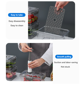 Chân Không Kín Thực Phẩm Lưu Trữ Container Trong Suốt Cống Kín Kín Kín Lật Top Nắp Đa Chức Năng Pet + PP Nhựa Hộ Gia Đình - Product Image 6