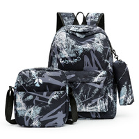 Pratique 3 pièces/ensemble INS Graffiti élégant enfants sac à dos personnalité filles Double sac à bandoulière primaire étudiants sac à dos