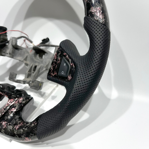Volant en cuir et fibre de carbone forgé rose, finition mate, pour Renault Megane <span class=keywords><strong>RS</strong></span>, Megane <span class=keywords><strong>3</strong></span>, Megane 4 - Vente chaude usine - Product Image 2