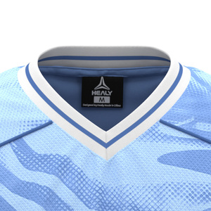 Maillot de football américain HEALY dégradé bleu clair, respirant, à manches courtes, découpe automatisée, col en V élégant, tenue de football - Product Image 4