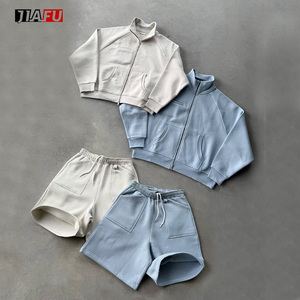 Set di Tute da Uomo di Lusso Personalizzate di Alta Qualità, Felpa con Zip e Pantaloncini Casual, Stile Oversize - Product Image 1