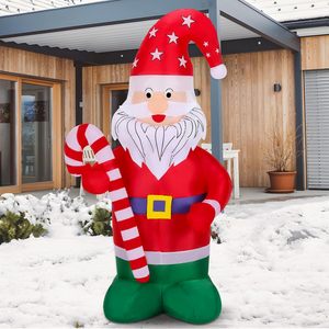 5FT Goblin Santa Claus Navidad Decoración inflable al aire libre con sombrero rojo Luces LED Fábrica al por mayor Navidad Blow-up - Product Image 6
