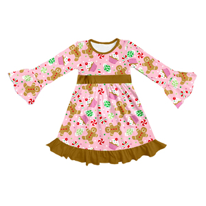 Vestido de Navidad para Niñas de Milk Silk, Vestido Largo con Mangas Abullonadas, Vestido Estampado para Fiestas Navideñas para Niñas Pequeñas - Product Image 2