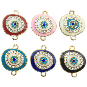 Pendentif œil porte-bonheur ovale en zircone cubique, accessoire de bijouterie DIY pour projets créatifs - Product Image 5