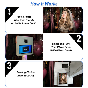 Coque de photomaton numérique avec écran LCD en métal blanc, Glam <span class=keywords><strong>Bot</strong></span> Dlsr Led, photomaton en plein air, coque de photomaton Dslr avec filtre Glam - Product Image 4