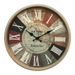 12インチのレトロな田舎のスタイルの装飾的な壁時計、シンプルな壁時計