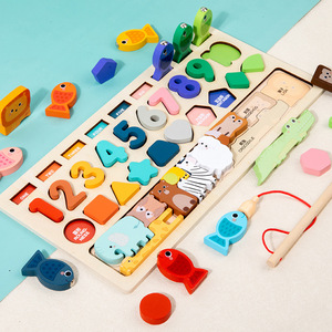 Jeu de blocs de construction de développement de l'intelligence éducative précoce pour enfants bébé numéro forme 4-en-1 pêche jouets éducatifs - Product Image 2