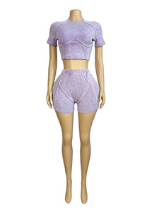 Conyson Custom <strong>Clothing</strong> Top Two Piece Shorts Pants Set Joggers Outfits High Waistline <strong>Cute</strong> Fashion Sweatsuit Women <strong>Clothing</strong> Set - Product Image 5