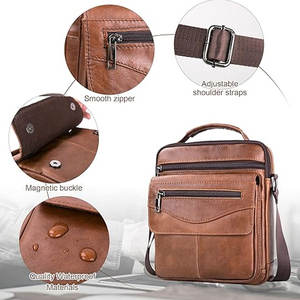 Nouveau sac de taille en cuir cool avec logo personnalisé Conception d'utilisation quotidienne étanche au bureau Type de fermeture à glissière - Product Image 5