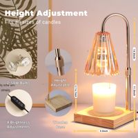 Lampe de chevet à intensité variable avec minuterie, chauffe-bougie aromathérapeutique pour chambre à coucher, yoga, spa, hôtel