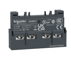 Module de contact auxiliaire GVAE11 100 % neuf, 1NO+1NC 2,5A pour disjoncteurs de moteur GV2/GV3, montage frontal, certifié UKCA - Product Image 1