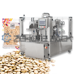 Pesadora Combinada Multicabezal para Envasado de Nueces, Pistachos, Lentejas y Semillas, Máquina de Partículas Sólidas con PLC, Sellado de Plástico y Etiquetado, Blanca - Product Image 1