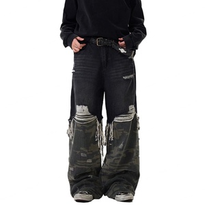 Pantalones de Camuflaje con Parches para Hombre, Estilo Vintage, Holgados, Casuales, Rectos, Desgastados, Tallas Grandes, Venta al por Mayor - Product Image 2