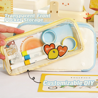 Trousse à crayons transparente détachable grande capacité personnalisée, nouveau sac minimaliste esthétique de haute qualité, sac de papeterie