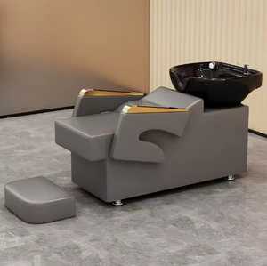 A Wholesale Price Custom Color Modern Shampoo Bed Chair Basin <b>Hair</b> Salon Furniture <b>Synthetic</b> Leather Barber Shop Use - Product Image 5