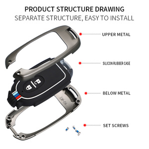 Étui de protection pour clé de voiture en alliage de zinc et gel de silice pour SUZUKI Grand <span class=keywords><strong>Vitara</strong></span> <span class=keywords><strong>S</strong></span>-<span class=keywords><strong>CROSS</strong></span> Alivio SX4, porte-clé<span class=keywords><strong>s</strong></span>, accessoires - Product Image 5