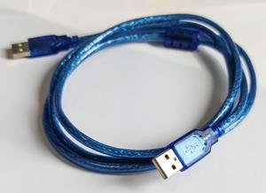 Câble de données USB 2.0 double extrémité mâle-mâle, gaine en PVC, diamètre extérieur 5,5 mm, connexion pour ordinateur et disque dur mobile, bleu, en stock - Product Image 2