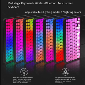 <span class=keywords><strong>Tastiera</strong></span> <span class=keywords><strong>Bluetooth</strong></span> Wireless <span class=keywords><strong>con</strong></span> Tasti Trasparenti Sensibili al Tocco, Illuminazione RGB, Controllo Intelligente e Set <span class=keywords><strong>Tastiera</strong></span> e <span class=keywords><strong>Mouse</strong></span> BT - Product Image 2