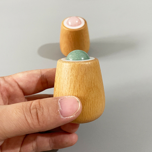 Rodillo de masaje de jade, herramienta para cara, cuello, madera, jade, mano, pierna, relajación muscular, rodillo de hielo para el cuidado de la piel - Product Image 5