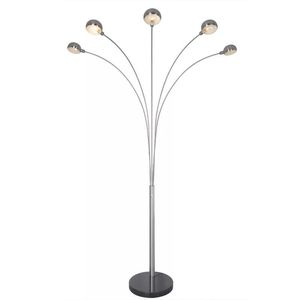 Ferro satinato finitura nichel 5 bracci <span class=keywords><strong>arco</strong></span> 3000k Smd Led <span class=keywords><strong>lampada</strong></span> <span class=keywords><strong>da</strong></span> <span class=keywords><strong>terra</strong></span> moderna con Touch <span class=keywords><strong>lampada</strong></span> grande Stand per illuminazione commerciale - Product Image 1
