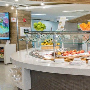 Hızlı servis için entegre <span class=keywords><strong>POS</strong></span> istasyonu ve müşteri görüntüleme alanı ile ağır hizmet modüler Pizza mağaza tezgahı tasarım - Product Image 2