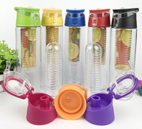 Bouteille d'eau en plastique Tritan Infuseur de fruits Sans BPA Infuseur de citron Bouteille d'eau avec filtre