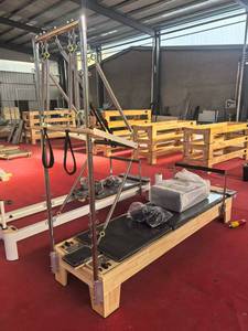 Pilates 2-en-1, <span class=keywords><strong>lit</strong></span> <span class=keywords><strong>haut</strong></span> réglable, machine de studio de Pilates en bois durable, utilisation à domicile, MJD W23 - Product Image 5