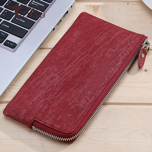 เฉาหนิวกระเป๋าสตางค์ใบยาวหนังแท้สีเบอร์กันดีกระเป๋าถืออเนกประสงค์ 4207 - Product Image 1