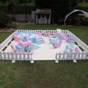 สนามเด็กเล่นแปดเหลี่ยมสีพาสเทล อุปกรณ์สนามเด็กเล่นมือสองสำหรับขาย แผนธุรกิจสนามเด็กเล่นในร่มแบบนุ่ม - Product Image 3