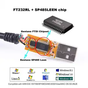 USB-RS485レベルシリアルUARTコンバーターケーブルFTDIチップセット6ウェイワイヤーエンドストリップケーブルUSBRS485