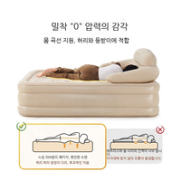 Matelas Gonflable Double OEM Ultra Confortable avec Tête de Lit et Soutien Lombaire à Trois Couches pour Mobilier Domestique
