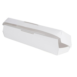 B573 fabriqué <span class=keywords><strong>en</strong></span> usine <span class=keywords><strong>carton</strong></span> pied Long Hot Dog conteneur à clapet blanc <span class=keywords><strong>en</strong></span> gros <span class=keywords><strong>carton</strong></span> compostable recyclable maïs chien boîte - Product Image 1