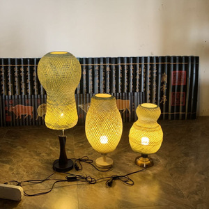 Bamboo Table Lamp E27 Led Light Source Switch Control Chinese Style <b>Decorative</b> <b>Lighting</b> For Home Bedroom Study Room - Product Image 2