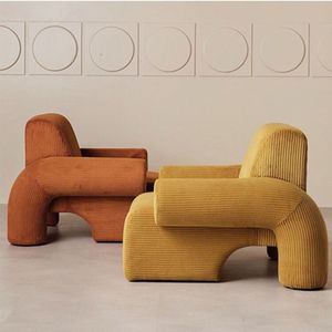 Divano Reclinabile Angolare Monoposto in Tessuto Lusso Leggero Arancione con Massaggio e Imbottitura in Spugna - <span class=keywords><strong>Moderno</strong></span> per <span class=keywords><strong>Soggiorno</strong></span>, Hotel, <span class=keywords><strong>Appartamento</strong></span> - Product Image 2