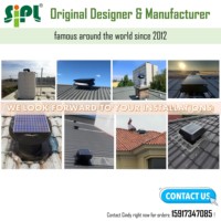 Ventilateurs d'échappement HVAC à hélice en acier à 7 pales de 14 ''Hybrid Solar 50W Ball Bearing Attic Vent Heat Extractor for Farm Roof Ventilation