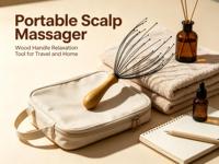 Masseur de tête à manche en bois, masseur de cuir chevelu portatif, gratte-tête relaxant pour soulager le stress, cadeau
