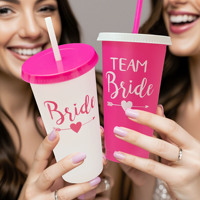 Tasse commémorative de voyage de mariage de fête nuptiale rouge rose 10 pièces pour la conception moderne en plastique PP écologique sans danger pour l'eau bouillante