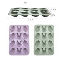 Nouveaux moules de cuisson personnalisés de lapin d'oeuf de Pâques de qualité alimentaire moule à gâteau décoration de gâteau outils moules de cuisson en silicone pour Pâques