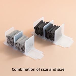 <b>Plastic</b> Clear Closet Divider Shelf Dividers for Closet Organization Sock Divider <b>Drawer</b> Cabinet <b>Storage</b> Rack - Product Image 2