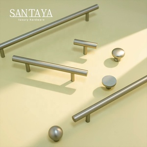 Santaya Brushed Nickel Brass Handles Kitchen Cabinet Pulls Bedroom Wardrobe Drawer <strong>Knobs</strong> Furniture Handle - Product Image 1