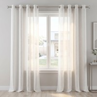 Rideau de fenêtre occultant semi-occultant 180 GSM 100 % polyester aspect lin slub, protection UV élevée, pour salon et hôtel