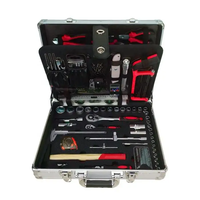 Set di strumenti di riparazione automatica professionale di vendita calda kit di attrezzi manuali per strumenti di riparazione Auto con custodia in alluminio da 127 pezzi