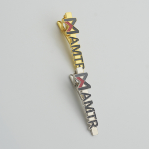 All'ingrosso Logo personalizzato in ottone oro gemelli e fermacravatte per gli uomini perni in metallo timbrato tecnica - Product Image 5