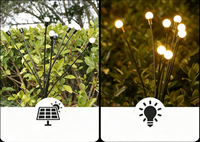 Lampe solaire LED extérieure IP65 de haute qualité, étanche, en plastique, pour jardin, chemin, rechargeable, lumière blanche chaude 3500K, décorative