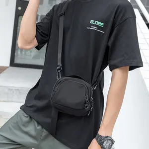 Wholesale promotion plain travel single shoulder crossbody bag messenger satchel bag for men