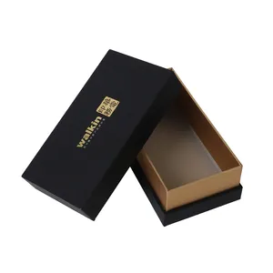 골드 넥으로 완전히 맞춤형 향수 상자 포장 골드 호일 스탬프 로고가있는 고급 경질 향수 포장 골판지 상자