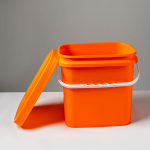 Balde de Plástico Transparente de Material PP de Grau Alimentício com Logo Personalizado, Capacidade de 1-50L, Balde Quadrado com Tampa e Alça - Product Image 6