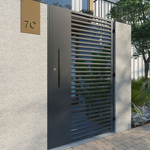 Cancello Principale in Alluminio Nero di Alta Qualità per Villa, Porta di Sicurezza a <span class=keywords><strong>Doppia</strong></span> <span class=keywords><strong>Anta</strong></span> per Giardino - Product Image 6