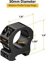 CVLIFE Anillas de Montaje de Precisión para Mira Telescópica de 2 Piezas con Diámetro de Tubo de 30mm y Altura Central de 1'' Accesorio Esencial para Caza