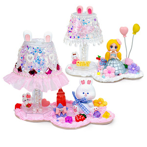 Kit de manualidades de lámpara de cristal DIY para niños, luz nocturna creativa con pegamento de mantequilla para niñas, LED USB, forma de tulipán colorido, botón manual - Product Image 5